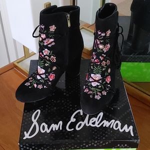 Sam Edelman Winnie Black Suede Booties